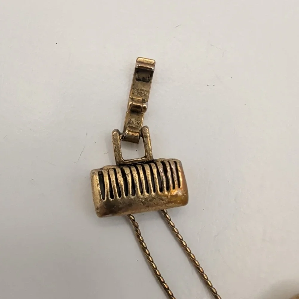 Vintage Gold Tone Hairdresser Salon Stylist Charm Bracelet Comb Mirror Dryer‎